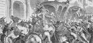 Dibujo de Philippoteaux sobre el Motn de Vitoria