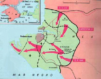 Plano de los ataques previos a Sebastopol