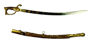 sable de honor del Francisco Javier de Uriarte y Borja, una rplica del sable Klingethal que le fue regalado por Napolen en 1801 y utilizado en 1805 en la batalla de Trafalgar.