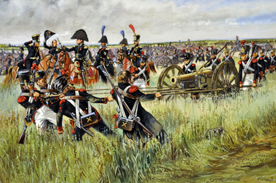 artillería francesa en Waterloo