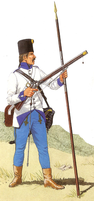 Soldado con fusil Dopplestutzen - Fuente: http://www.maquetland.com/
