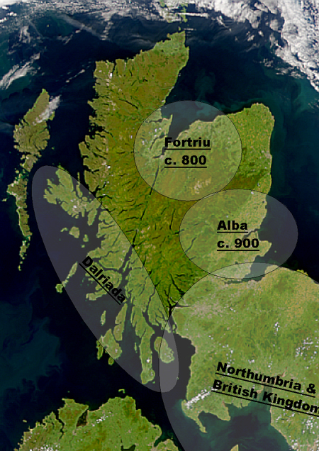 Mapa de civilizaciones de Escocia en torno al ao 900