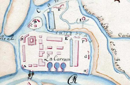 Bateras de la Carraca en 1809