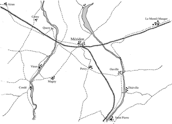 Mapa con la va de ferrocarril