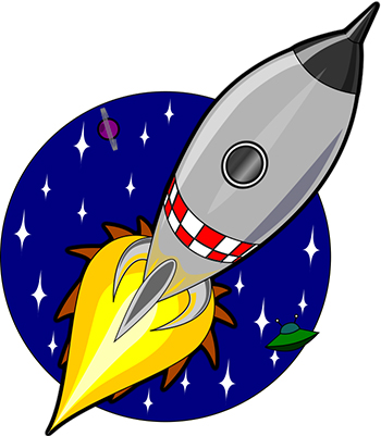 Cartoon rocket