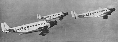 Junker Ju-52 en formación. Imagen de dominio público
