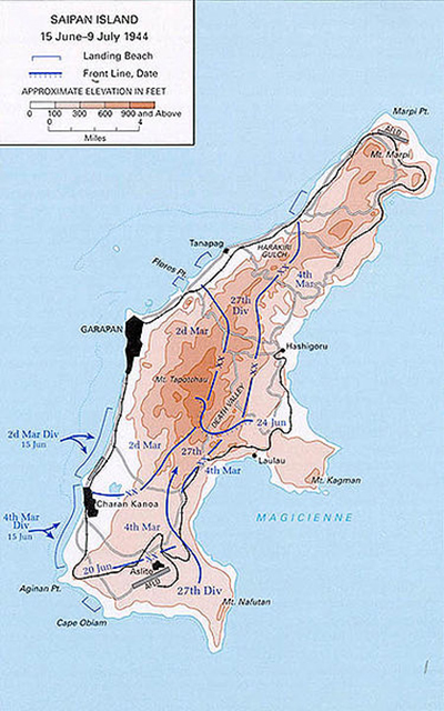 Desembarco en Saipan - Imagen de dominio pblico del departamento de defensa de Estados Unidos