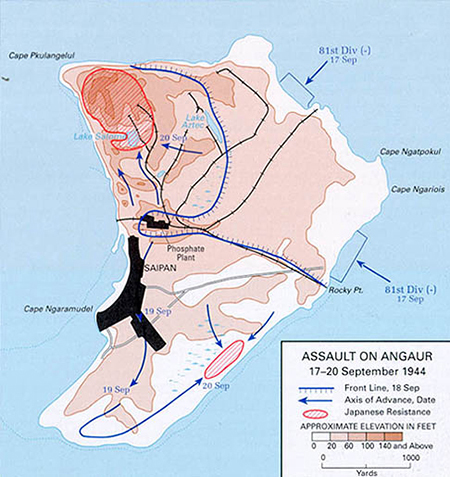 Desembarco en Angaur - Imagen de dominio público del departamento de defensa de Estados Unidos