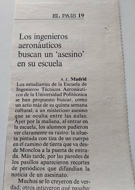 Recorte de Peridico de El Pas comentando el rol en vivo
