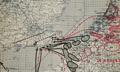 Mapa de la operación León Marino, invasión alemana de Gran Bretaña