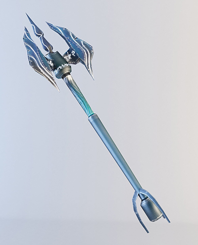 Imagen de un CH-5 tridente. La imagen es de https://www.cgtrader.com/3d-models/military/melee/fantasy-trident-with-glowing-symbols y la utilizamos como inspiracin