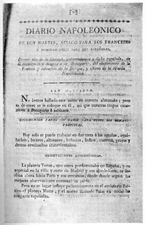 Pgina del Diario Napolenico