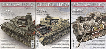 Portadas de las revistas Panzer de la 1 a la 3. Las imágenes son de Desperta Ferro Ediciones y pueden verse en su página web.