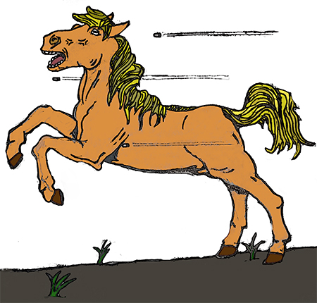 Caballo asustado