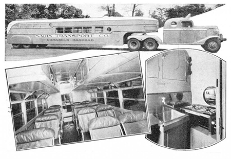 Imagen publicitaria de la compañía Nairn mostrando las comodidades del interior del vehículo. Imagen de Dominio Público.