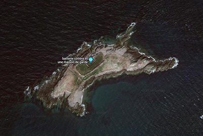 Fotografa area de la isla du Terra para la planificacin de la misin. Imagen de Google 2023 Maxar Technologies.