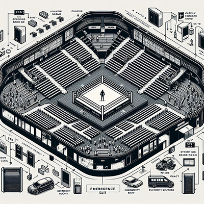 Mapa esquemtico del Palacio de Deportes (Fuente: IA Bing)
