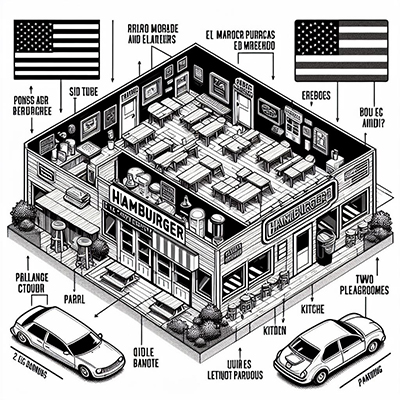 Mapa de la Hamburguesera (Fuente: IA Bing