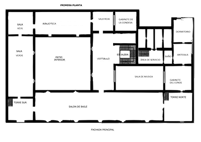 imagen: PalacioCervellviPlantaPrimera. Fuente:http://www.jdiezarnal.com/