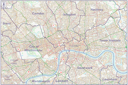 Mapa de Londres. Pulsa para ampliar