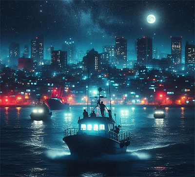 Una imagen del puerto de Cunia imaginada por Bing Creator