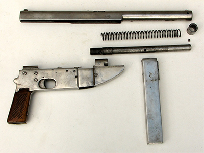 Subfusil Beha desmontado. Imagen de forgottenweapons.com