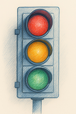 Este es un ejemplo de cómo podría estar representado el semáforo. Sencillo, ¿no? Este es un ejemplo de cómo podría estar representado el semáforo. Sencillo, ¿no?