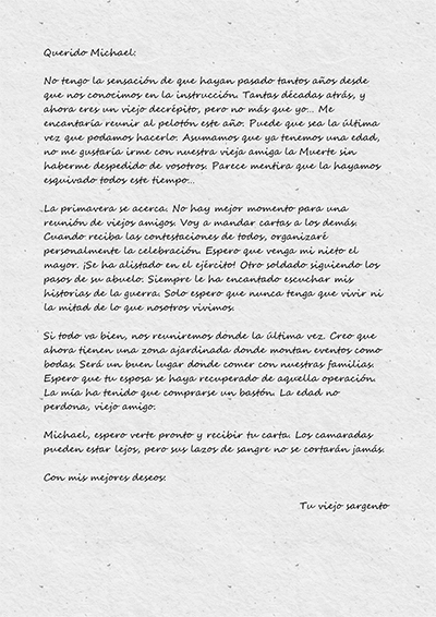 Cartas para una reuni�n de veteranos