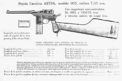 Anuncio de pistolas ametralladoras