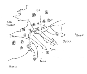 El desembarco de Calais. Pulsa para ampliar