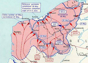 mapa de la zona de Dunkerque en la poca que nos ocupa